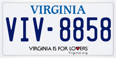 VA license plate VIV8858