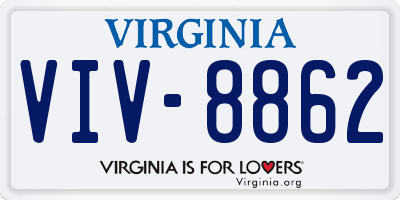 VA license plate VIV8862