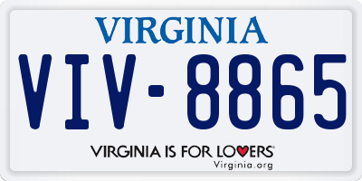 VA license plate VIV8865