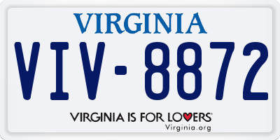 VA license plate VIV8872