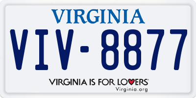 VA license plate VIV8877