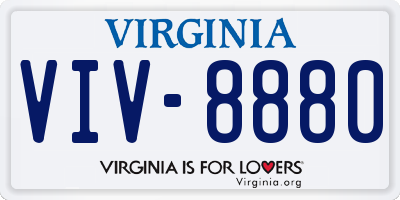 VA license plate VIV8880