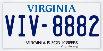 VA license plate VIV8882