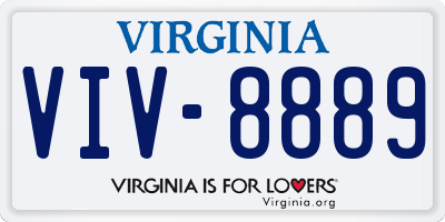 VA license plate VIV8889