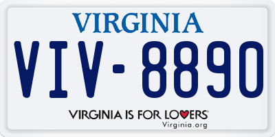 VA license plate VIV8890