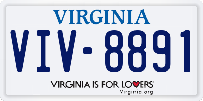VA license plate VIV8891