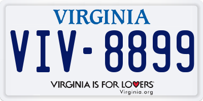 VA license plate VIV8899