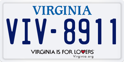 VA license plate VIV8911