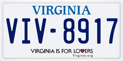 VA license plate VIV8917