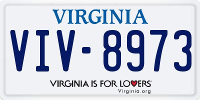VA license plate VIV8973