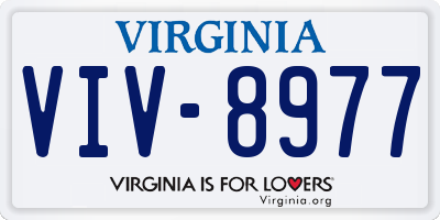 VA license plate VIV8977