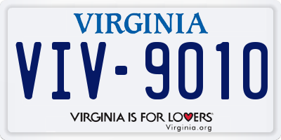VA license plate VIV9010