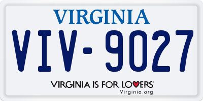 VA license plate VIV9027