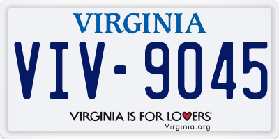VA license plate VIV9045