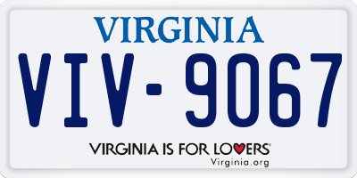 VA license plate VIV9067
