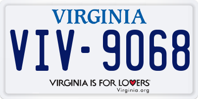 VA license plate VIV9068