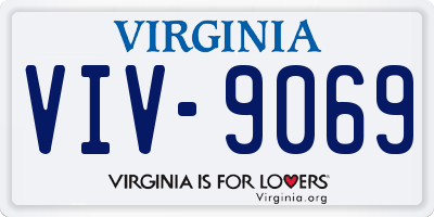 VA license plate VIV9069