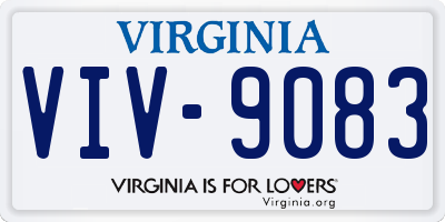 VA license plate VIV9083