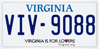 VA license plate VIV9088