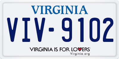 VA license plate VIV9102