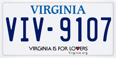 VA license plate VIV9107