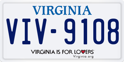 VA license plate VIV9108