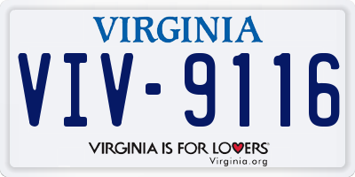 VA license plate VIV9116