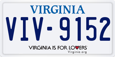 VA license plate VIV9152