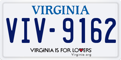 VA license plate VIV9162