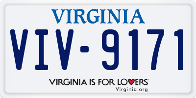 VA license plate VIV9171