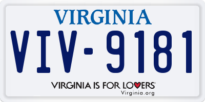 VA license plate VIV9181
