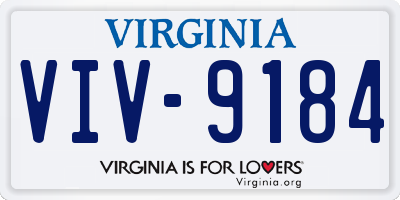 VA license plate VIV9184