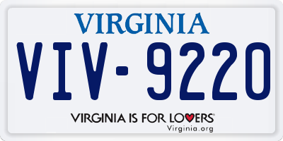 VA license plate VIV9220
