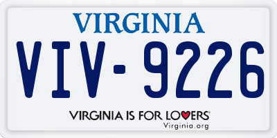 VA license plate VIV9226
