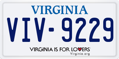 VA license plate VIV9229