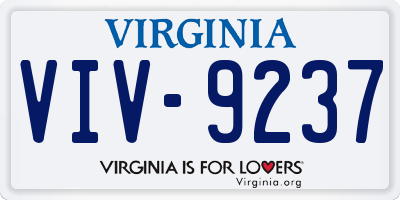 VA license plate VIV9237