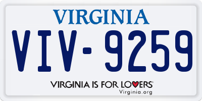 VA license plate VIV9259