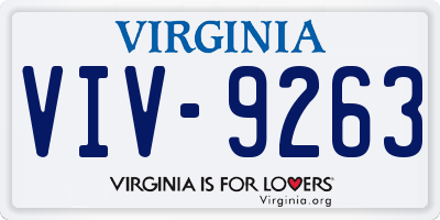 VA license plate VIV9263