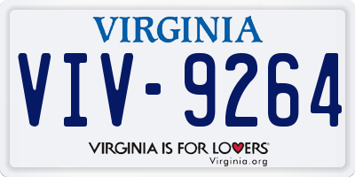 VA license plate VIV9264