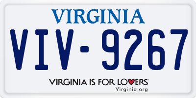 VA license plate VIV9267