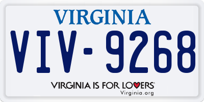 VA license plate VIV9268