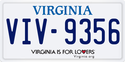 VA license plate VIV9356