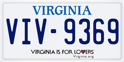 VA license plate VIV9369