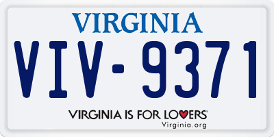 VA license plate VIV9371