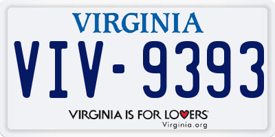 VA license plate VIV9393
