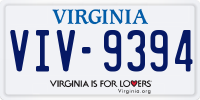 VA license plate VIV9394