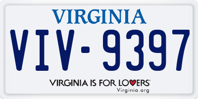 VA license plate VIV9397