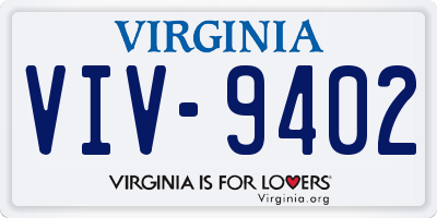 VA license plate VIV9402