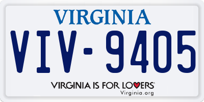 VA license plate VIV9405
