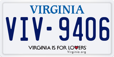 VA license plate VIV9406